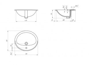 Раковина Cersanit CALLA 54 S-UM-Cl/1-w 53.5 см
