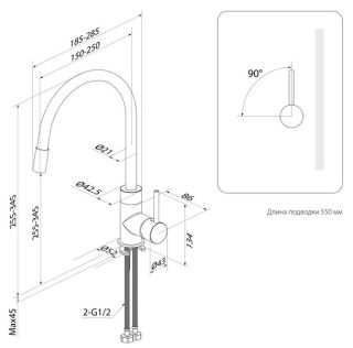 Смеситель для кухни IDDIS Kitchen 360 K36BNJ0i05 сатин