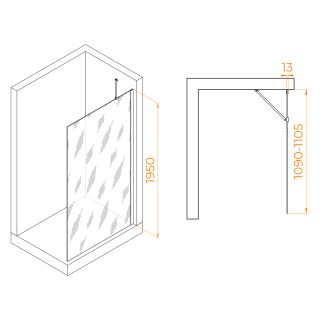 Душевая перегородка RGW WA-110 351011011-11 110см хром