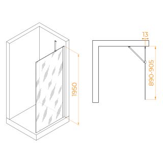 Душевая перегородка RGW WA-110B 351011009-14 90см чёрный