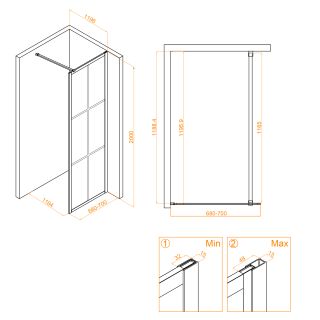Душевая перегородка RGW WA-110W 351011007-15 70см белый