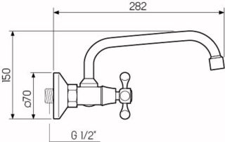 Настенный смеситель для кухни РМС SL71-362 хром