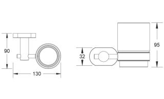 Стакан для ванной комнаты Shevanik SG5112T оружейная сталь