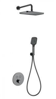Душевой комплект Wonzon & Woghand WW-D2017-A-BGG с термостатом тёмный графит