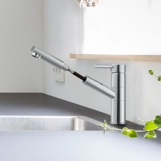 Смеситель для кухни Swedbe Selene 7041 с выдвижным изливом хром