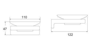 Мыльница Rose RG1803T пепельный