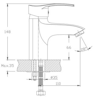 Смеситель для раковины Haiba HB1070 хром