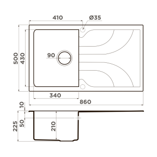 Мойка кухонная Omoikiri Yasugata-86-BE ваниль