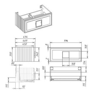 Тумба под раковину La Fenice Cubo FNC-01-CUB-C-80 бежевая 80 см