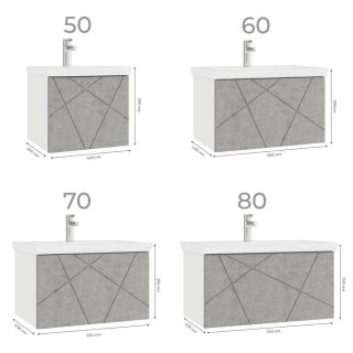 Тумба под раковину подвесная Vigo Geometry 033 60 см бетон