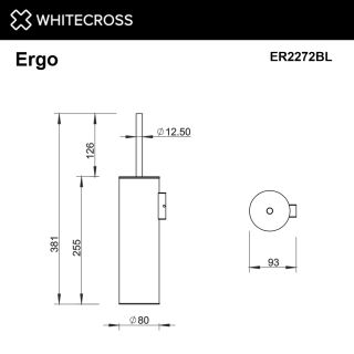 Ёршик подвесной WHITECROSS Ergo ER2272GM оружейная сталь