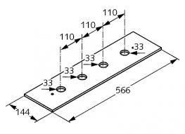 Видимая часть монтажной панели Kludi хром 1602405