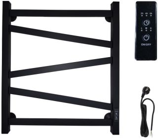 Полотенцесушитель электрический Маргроид Зигзаг 60x50см правый чёрный матовый Зигзаг-6050-1081-9005R