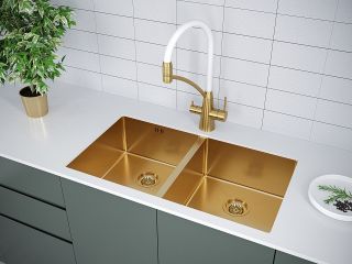 Мойка кухонная Paulmark Gerberg PM237844-BG брашированное золото