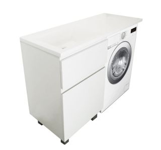 Напольная тумба под раковину Эстет Dallas Luxe ФР-00002266 Л/П 130см два ящика белый